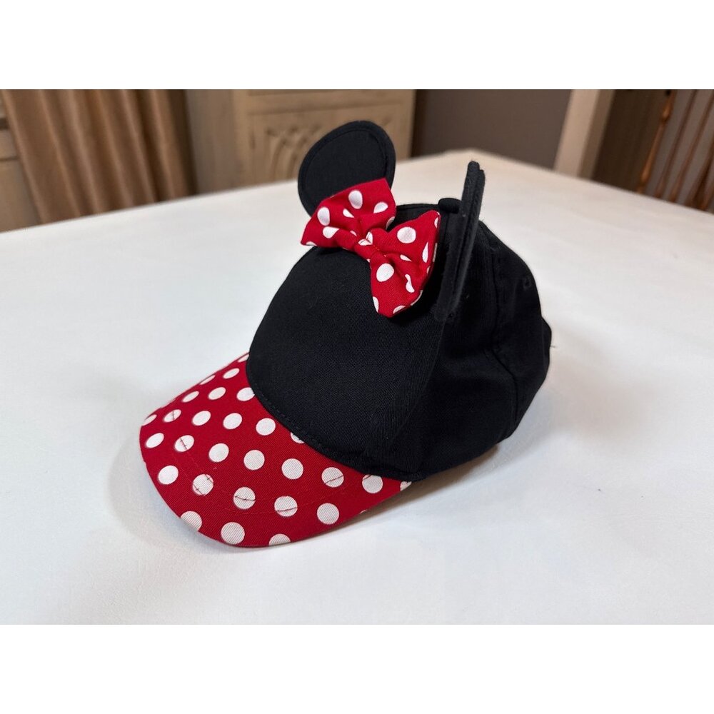 Disney Minnie Mouse Polka Dot Ears & Red Bow OSFM childrens Cap Hat